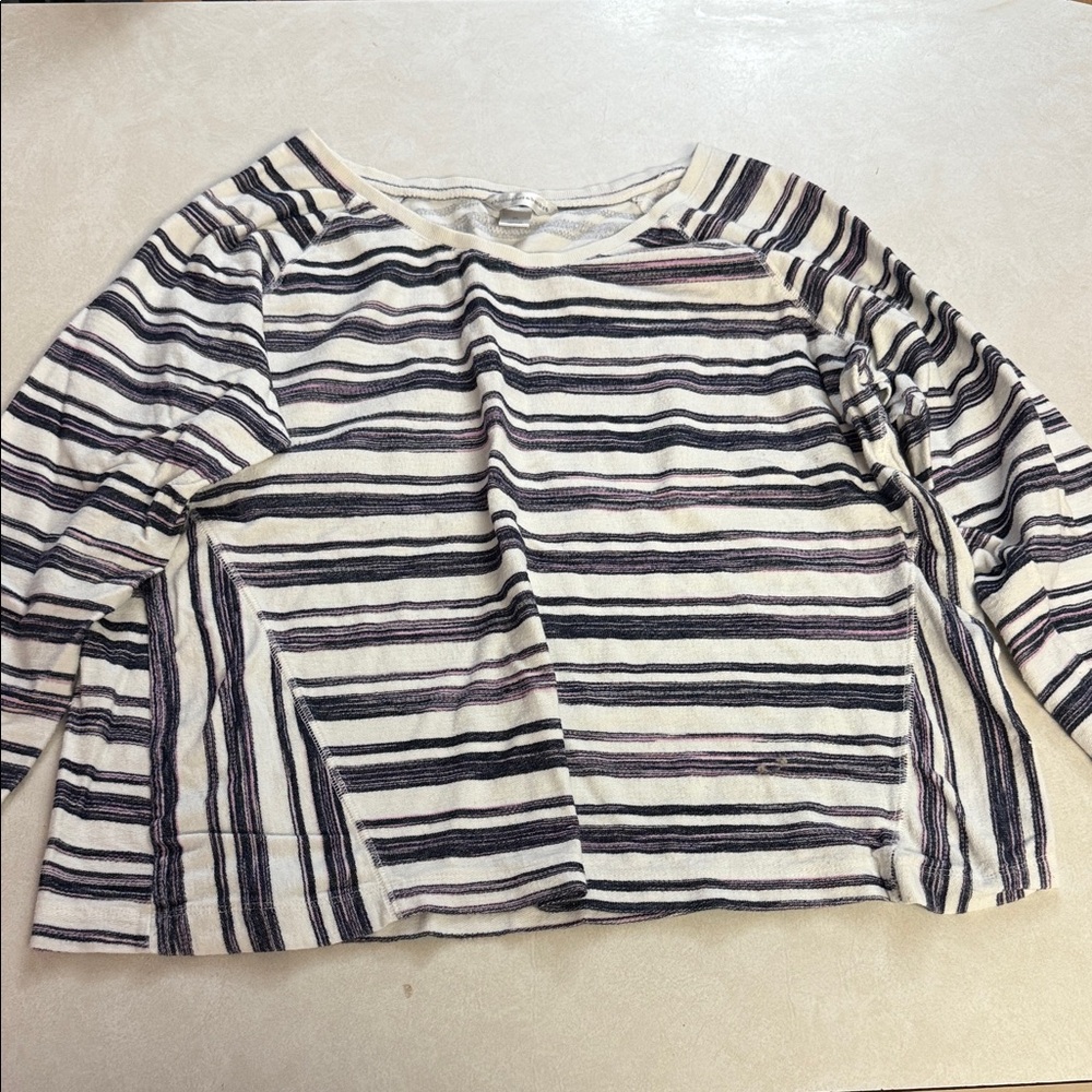 Christopher & Banks Black and Cream Striped Top🐯